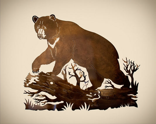 Black Bear Metal Wall Art